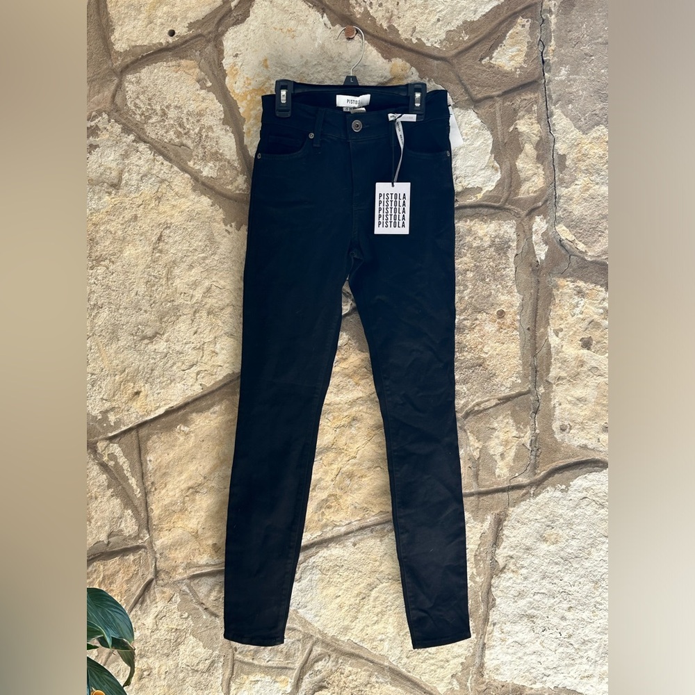 NWT Pistola Gia Super Skinny Size 25 in Onyx Black Denim